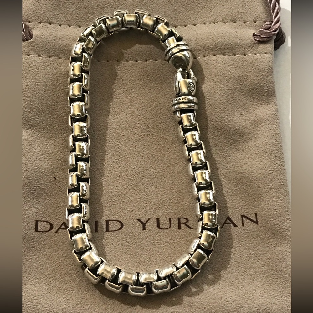 💯 David Yurman extra Large box chain bracelet 7mm 8” long sterling silve…